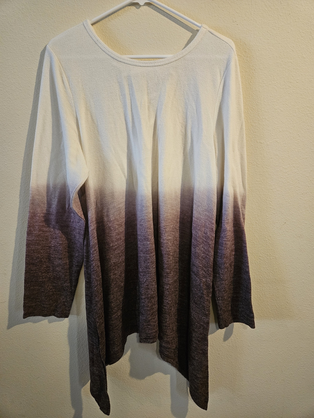 torrid White to Purple Ombre Long Sleeve Top